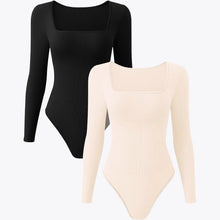 Ofertă 1+1 Bodysuit Modelator Tanga cu Mânecă Lungă RunwayShape - Square Neck