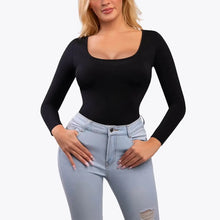 Ofertă 1+1 Bodysuit Modelator Tanga cu Mânecă Lungă RunwayShape - Square Neck