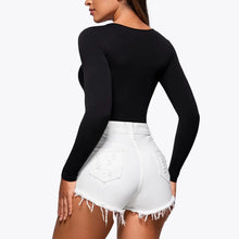 Ofertă 1+1 Bodysuit Modelator Tanga cu Mânecă Lungă RunwayShape - Square Neck