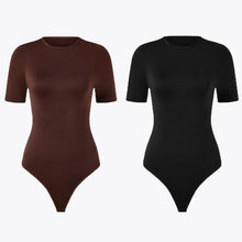 Bodysuit Modelator Tanga cu Mânecă Scurtă RunwayShape - Crew Neck