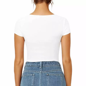 Bodysuit Modelator Tanga cu Mânecă Scurtă RunwayShape - Square Neck
