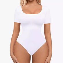 Bodysuit Modelator Tanga cu Mânecă Scurtă RunwayShape - Square Neck