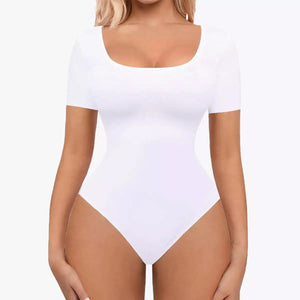Bodysuit Modelator Tanga cu Mânecă Scurtă RunwayShape - Square Neck