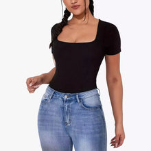 Bodysuit Modelator Tanga cu Mânecă Scurtă RunwayShape - Square Neck