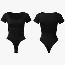 Bodysuit Modelator Tanga cu Mânecă Scurtă RunwayShape - Square Neck